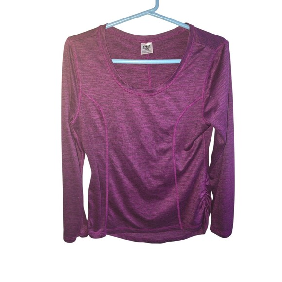 Athletic Works Tops - Athletic Works Top Medium) Purple Fitted L/S Round Neck Gathered Sides Gym